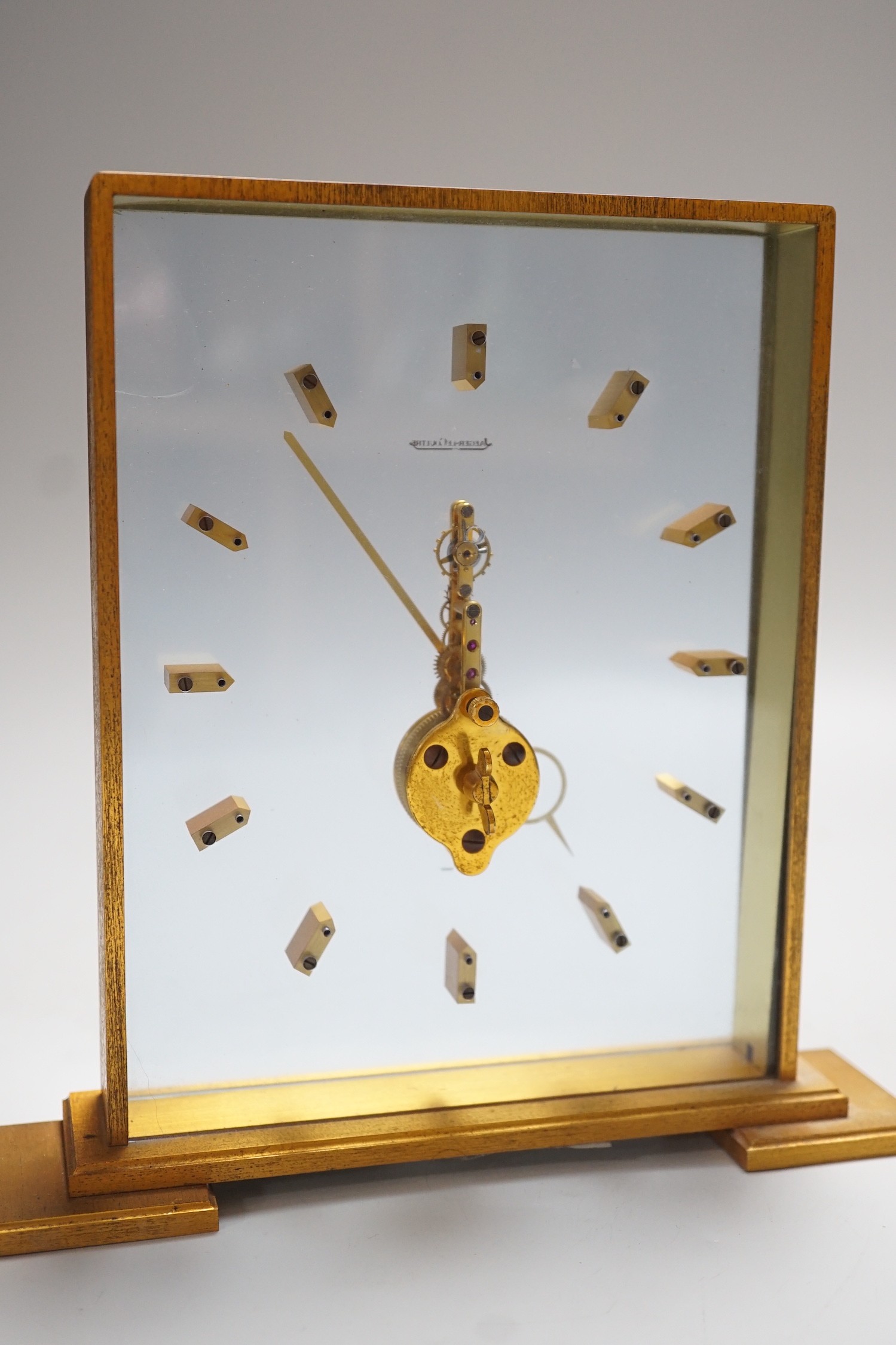 A Jaeger le Coultre mystery timepiece (glass chipped), 19.5cms high